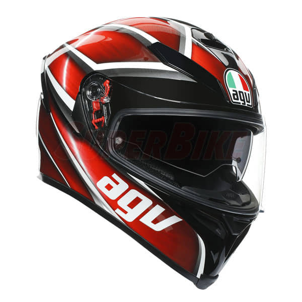 CASCO AGV K5 TEMPEST BLACK RED CASCO AGV K5 TEMPEST BLACK RED