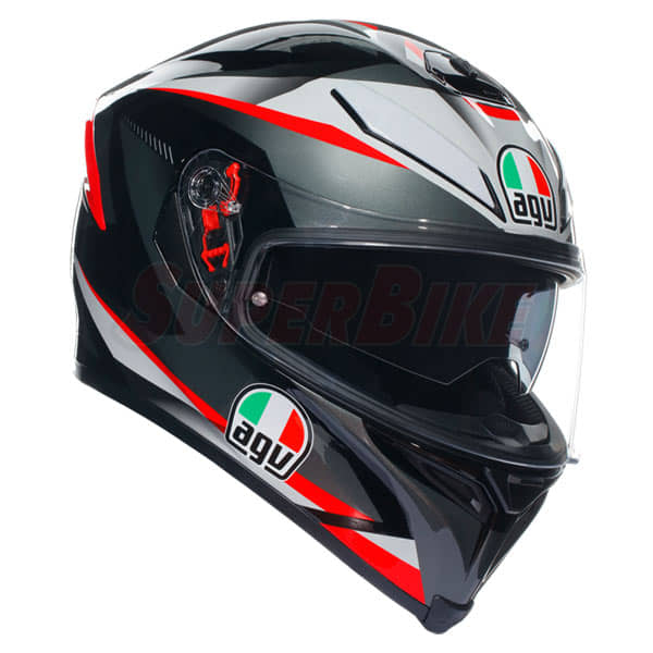 CASCO AGV K5 E225 PLASMA BLACK GREY RED