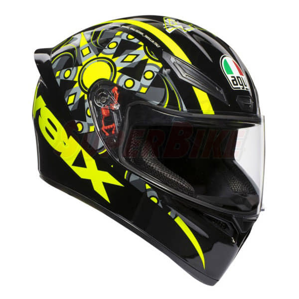 CASCO AGV K1 FLAVUM 46 NERO GIALLO