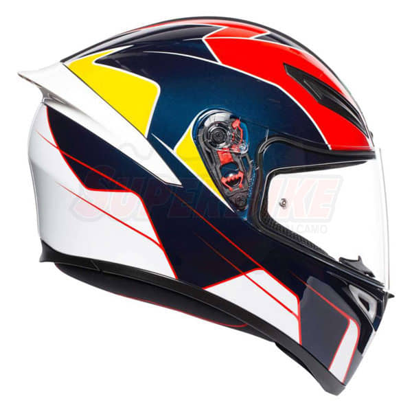 CASCO AGV K1 PITLANE BLUE RED YELLOW