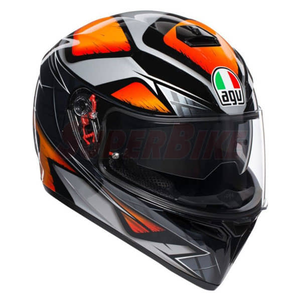 CASCO AGV K3 LIQUEFY BLACK ORANGE