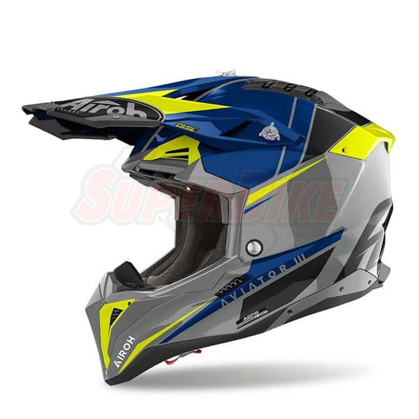 CASCO AIROH AVIATOR 3 PUSH BLUE GLOSS