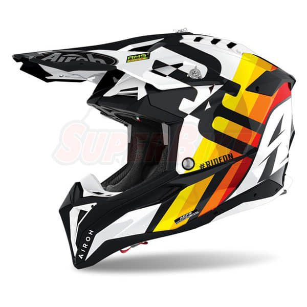 CASCO AIROH AVIATOR 3 RAINBOW WHITE GLOSS - Clicca l'immagine per chiudere