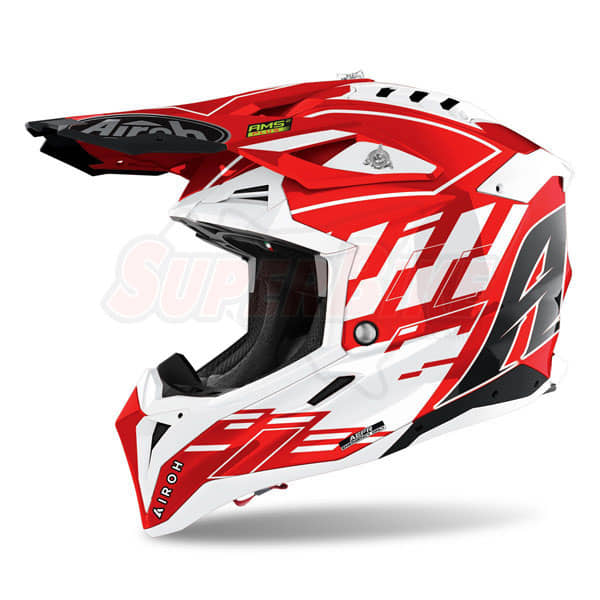 CASCO AIROH AVIATOR 3 RAMPAGE RED GLOSS