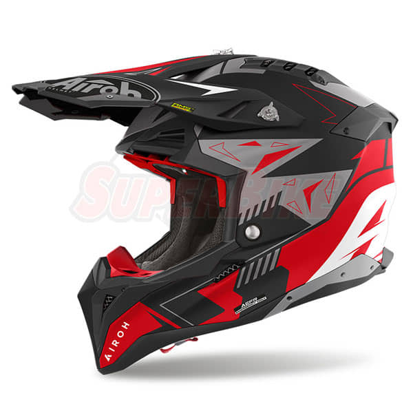 CASCO AIROH AVIATOR 3 SPIN RED MATT - Clicca l'immagine per chiudere