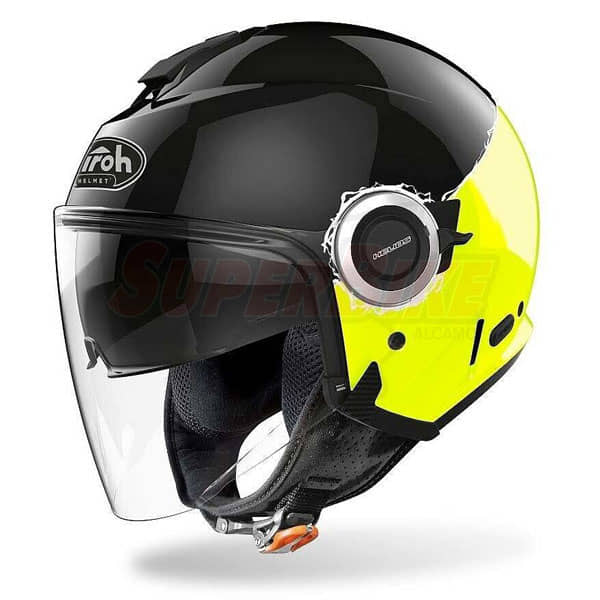 CASCO AIROH HELIOS FLUO BLACK YELLOW GLOSS