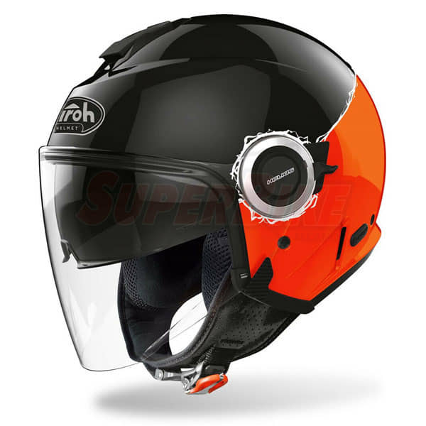 CASCO AIROH HELIOS FLUO BLACK ORANGE GLOSS