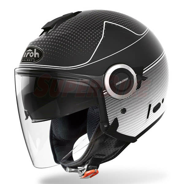 CASCO AIROH HELIOS MAP BLACK MATT WHITE - Clicca l'immagine per chiudere