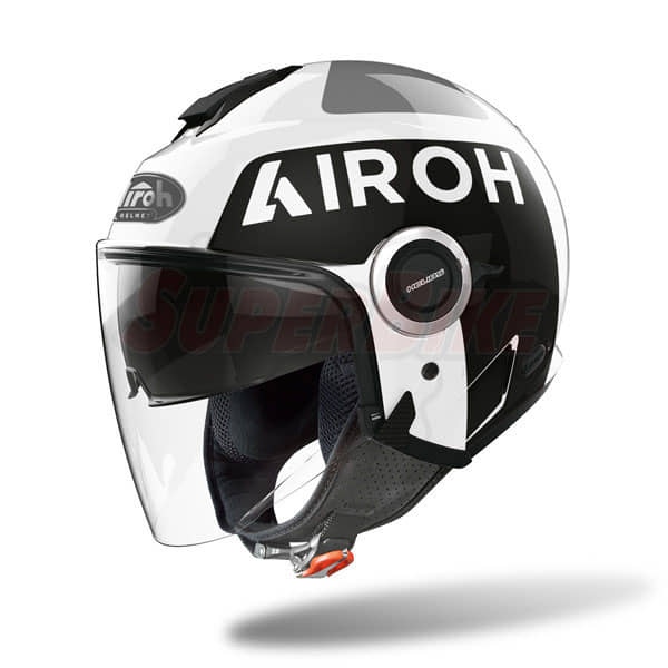 CASCO AIROH HELIOS UP NERO GRIGIO BIANCO