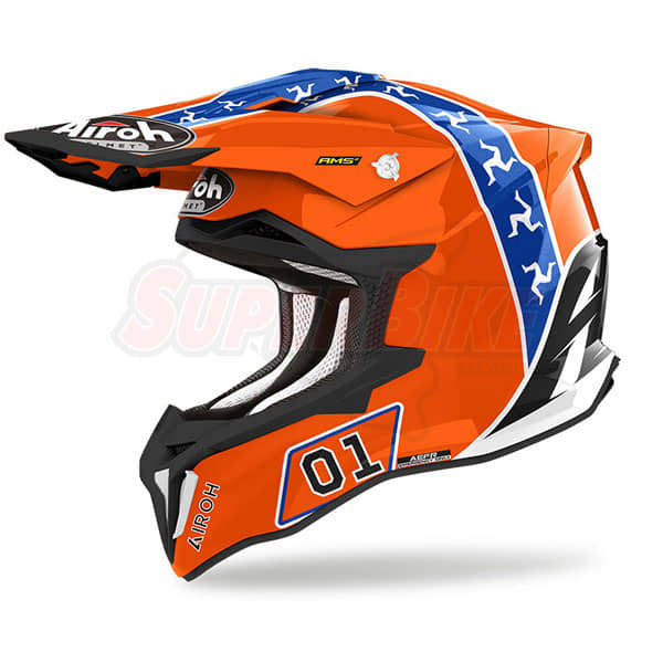 CASCO AIROH STRYCKER HAZZARD ORANGE GLOSS - Clicca l'immagine per chiudere