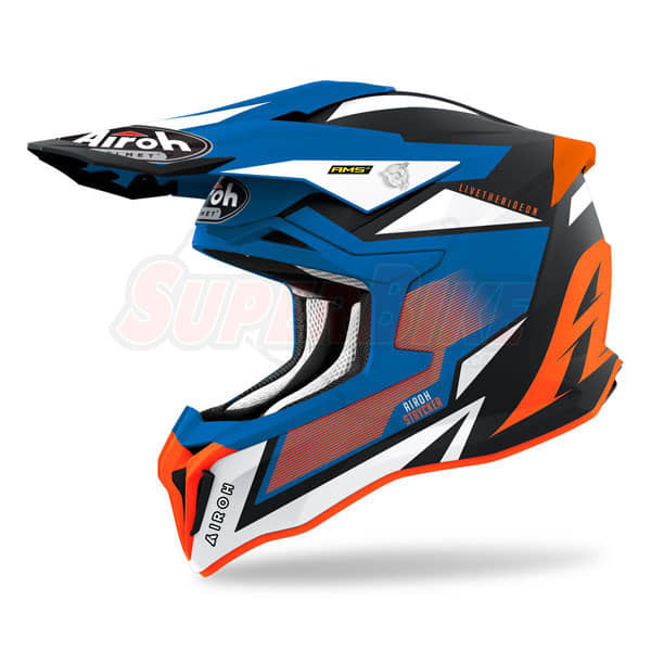 CASCO AIROH STRYCKER AXE ORANGE BLUE - Clicca l'immagine per chiudere