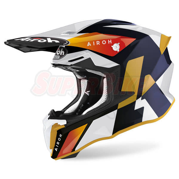 CASCO AIROH TWIST 2.0 LIFT WHITE BLUE GLOSS