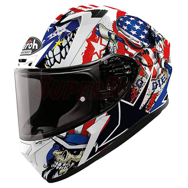 CASCO AIROH VALOR UNCLE SAM BIANCO ROSSO BLU