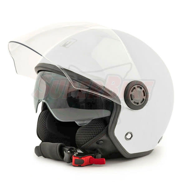 CASCO MPH JET DOPPIA VISIERA DJ GLOSS WHITE