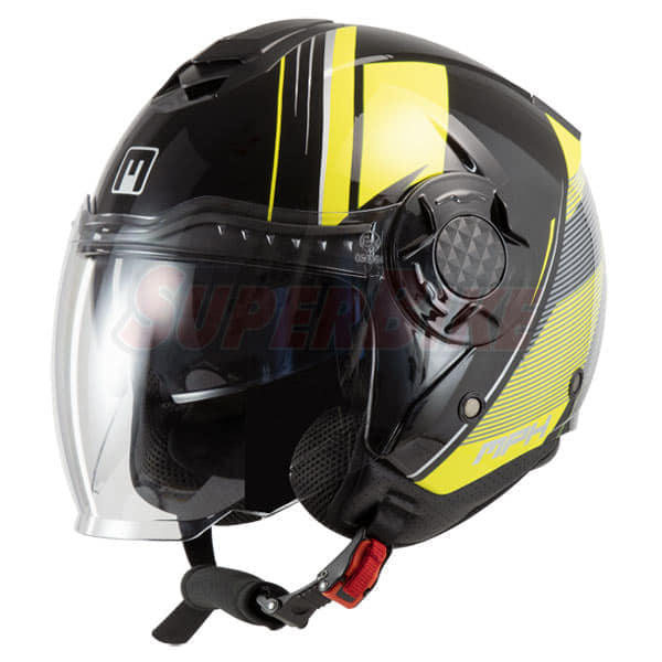 CASCO MPH JET DOPPIA VISIERA DJ BLACK YELLOW GREY