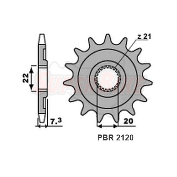 PIGNONE 12 DENTI P. 520 HONDA CRF-X 4T - Clicca l'immagine per chiudere