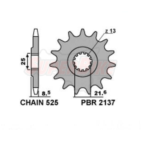 PIGNONE TRASMISSIONE 15 DENTI P. 525 KAWASAKI