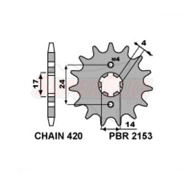 PIGNONE TRASMISSIONE 12 DENTI P. 420 PER APRILIA RS