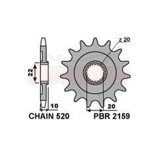 PIGNONE TRASMISSIONE 13 DENTI P. 520 - Clicca l'immagine per chiudere