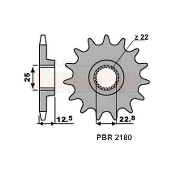 PIGNONE TRASMISSIONE ACCIAIO 11 DENTI P. 520