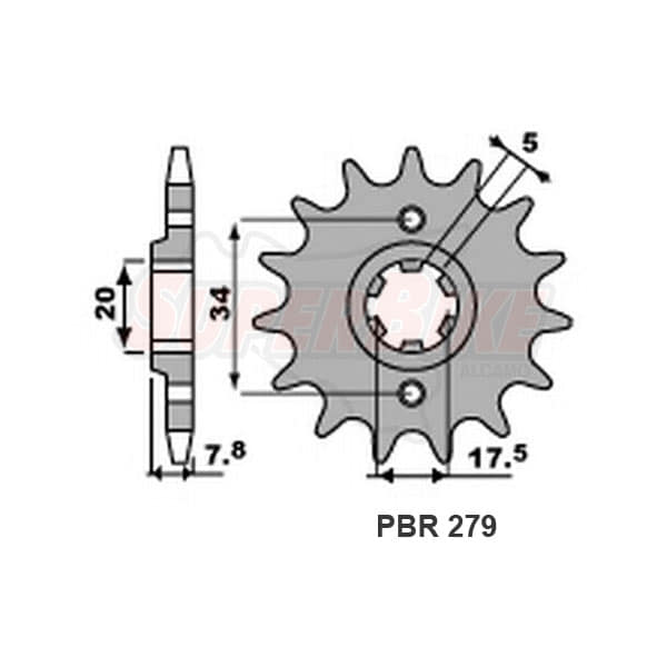 PIGNONE TRASMISSIONE 13 DENTI P. 520 HONDA SL 230