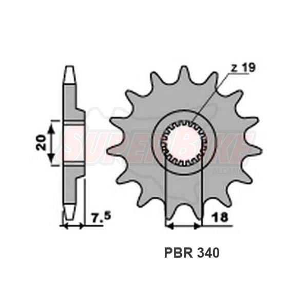 PIGNONE TRASMISSIONE 12 D. P. 520 HONDA CR 125