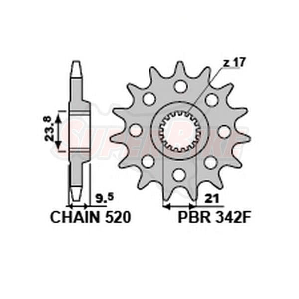 PIGNONE HONDA CR250 Z13 18NC + FORI - Clicca l'immagine per chiudere