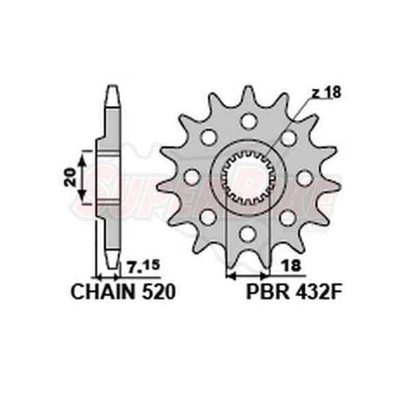 PIGNONE TRASMISSIONE ALLEGGERITO 13 DENTI P. 520 SUZUKI RM 125