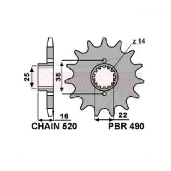 PIGNONE 15 DENTI P. 520 DUCATI MONSTER S4R - Clicca l'immagine per chiudere