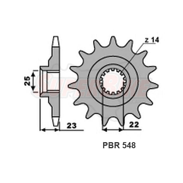 PIGNONE 14 DENTI PASSO 520 PER GILERA SATURNO 1991/93