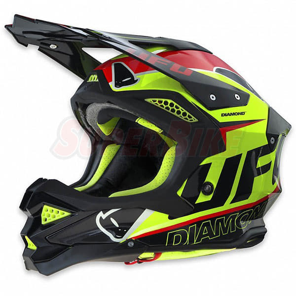 CASCO CROSS UFO DIAMOND ANNIVERSARY GIALLO NERO - Clicca l'immagine per chiudere