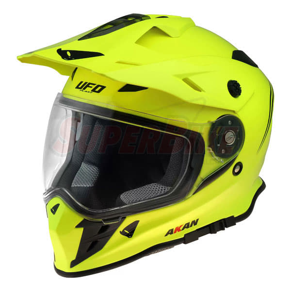 CASCO CROSS UFO AKAN ENDURO GIALLO FLUO