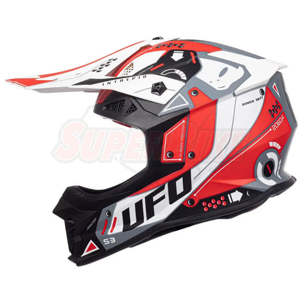 CASCO CROSS UFO INTREPID ROSSO BIANCO - Clicca l'immagine per chiudere