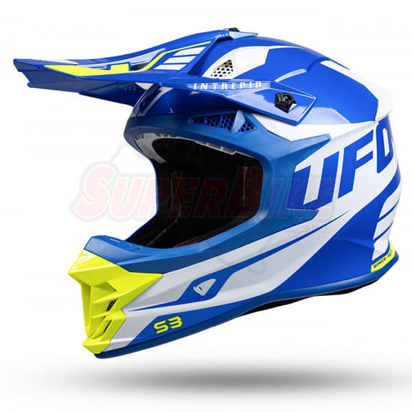 CASCO CROSS UFO INTREPID BLU BIANCO FLUO - Clicca l'immagine per chiudere